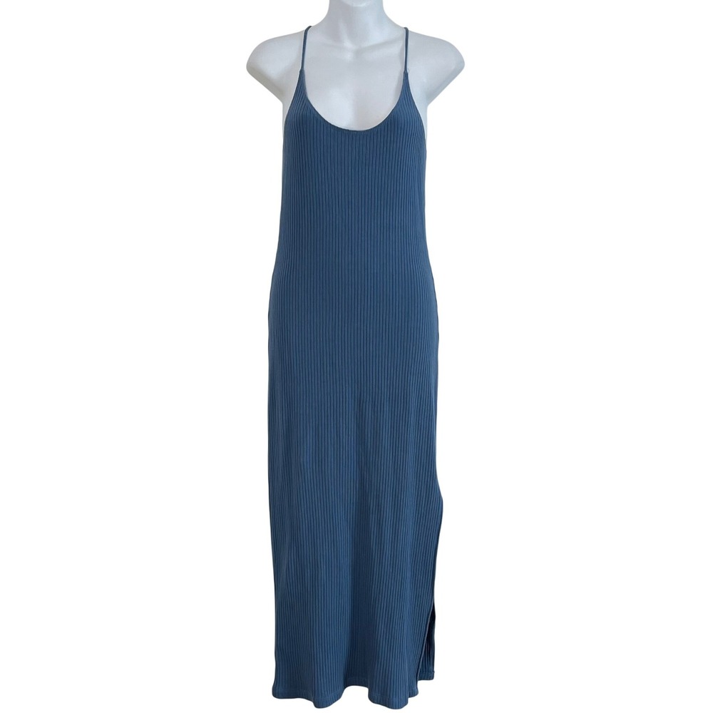 Reformation‎ Slate Blue Ribbed Midi Tank Dress Women's Size Medium